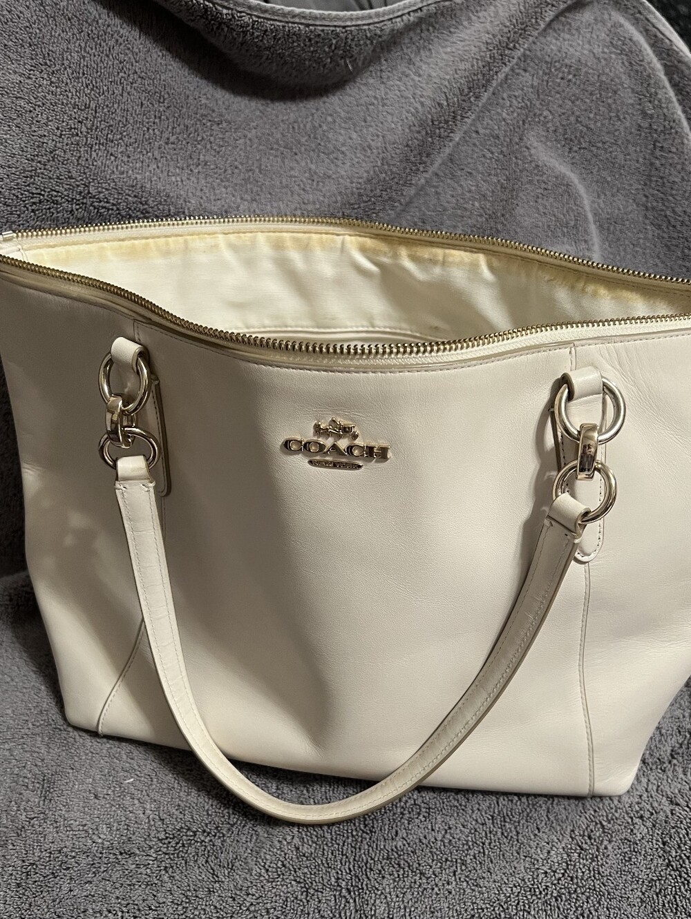 Coach Cream Leather Crossbody Bag